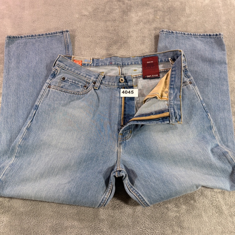 Gap Jeans Easy Fit Mens 36x30 Blue Stonewash 1969 Relaxed Straight 197017-00-1